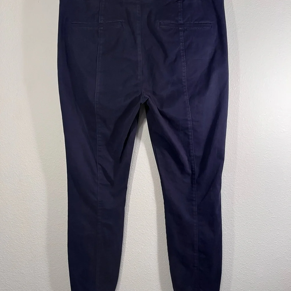 LOFT Dark Blue Trousers straight leg style pockets in front and back women’s 12 - Picture 8 of 13